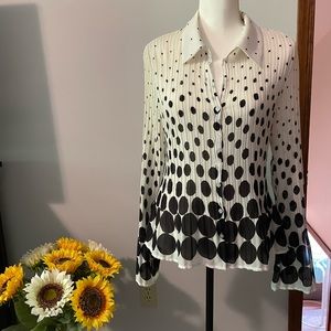Sunny Leigh black & white polka dot blouse